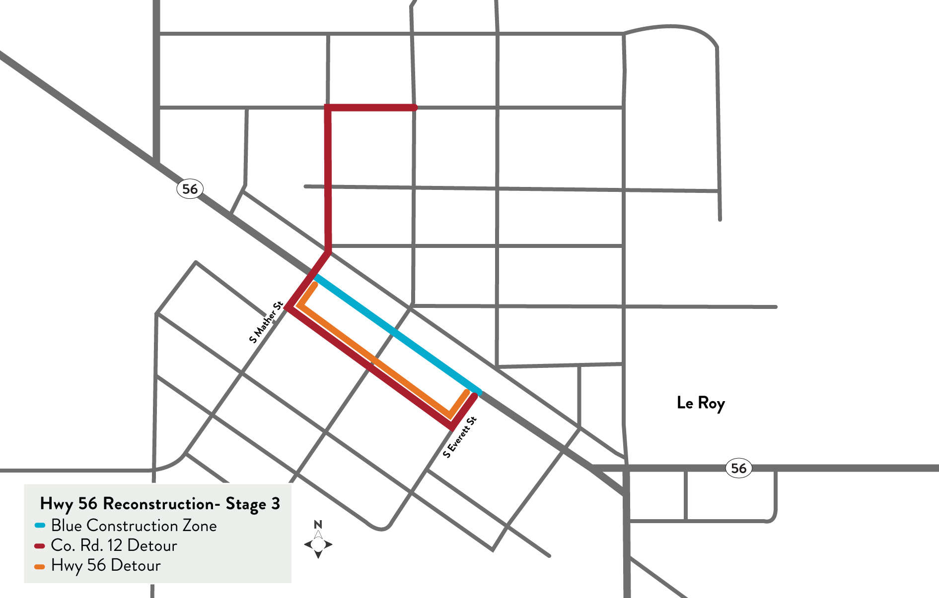 Hwy 56 stage 3 detour map